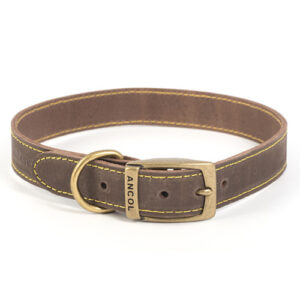 Ancol Timberwolf Sable Leather Dog Collar Size 5