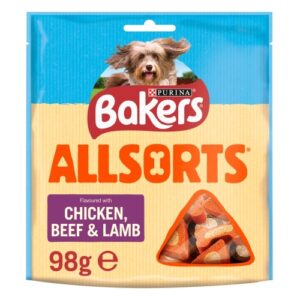 Bakers Allsorts Chicken & Beef Dog Treats 98g x 6 SAVER PACK