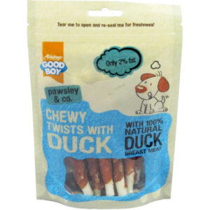 Good Boy Pawsley & Co Chewy Twists with Duck Dog Treats 90g x 10 SAVER PACK