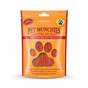Pet Munchies Natural Chicken Breast Fillets Dog Treats 100g x 8 SAVER PACK