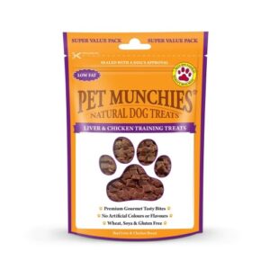 Pet Munchies Natural Liver & Chicken Dog Training Treats 150g x 8 SAVER PACK