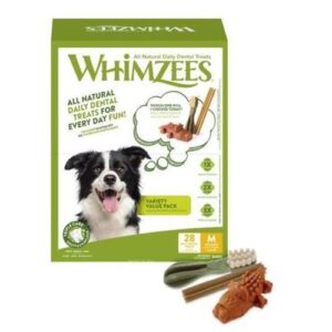 Whimzees Variety Box Dog Chew Treats Medium - 28 Pack