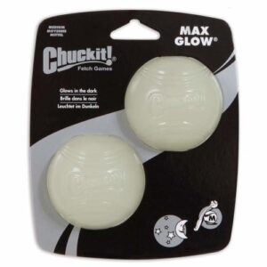 Chuckit Max Glow Balls Toy for Dogs Medium 2 Pack