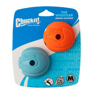 Chuckit The Whistler Ball 2 Pack Dog Toy 6.5cm