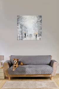Personalised Grey Quilted Pet Sofa Protector