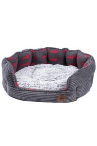 Petface Deli Bed Bamboo and Jumbo Cord - Size: S - Grey