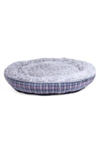 Petface Dove Grey Check Donut Pet Bed - Size: Large