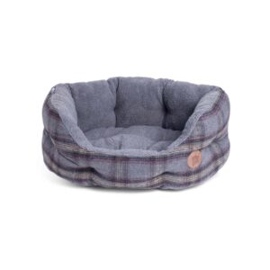 Petface Grey Tweed Oval Bed - Size: XL