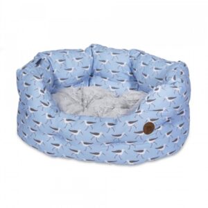 Petface Sandpiper Oval Bed - Size: M - Blue - Print - Polyester