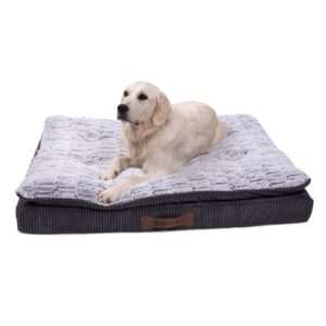 Ultimate Luxury Memory Foam Pet Bed - Size: XL - Grey - Polyester